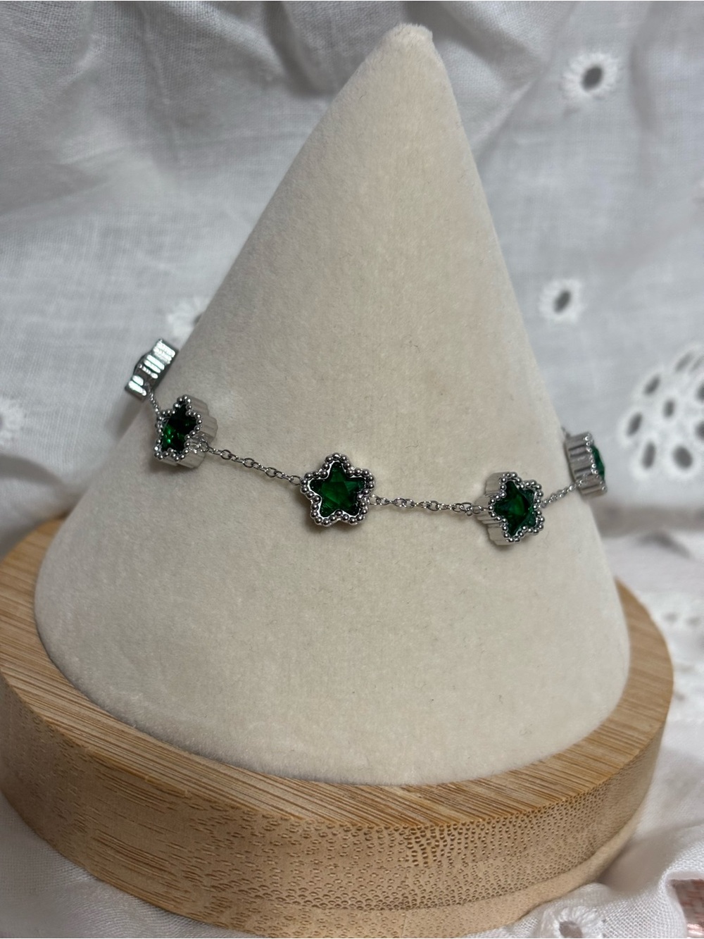 Green Star & Silver Bracelet